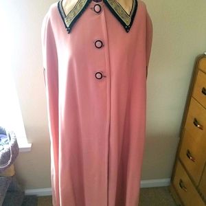 1950s pink wool cape
